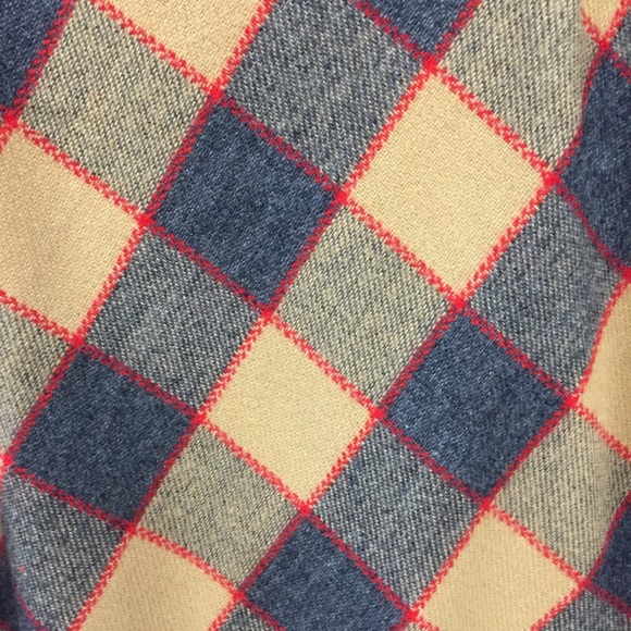 VTG | Plaid Argyle A-Line Wool Skirt - Picture 5 of 6